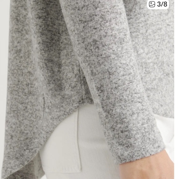 Quince Gray Knit Long Sleeve Tunic Top With Curved Hem Small New With Tags - Picture 3 of 6